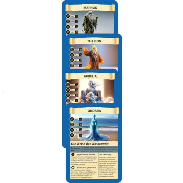 Sammelkarten-Set "Die Weisen Vier" (4 Karten)