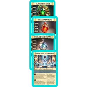 Sammelkarten-Set "Die Magischen Elemente" (4 Karten)